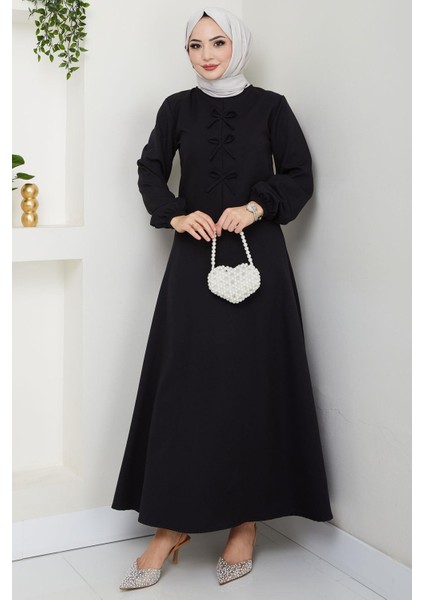 Önü Fiyonklu Etekli Ikili Takım Siyah HM2705