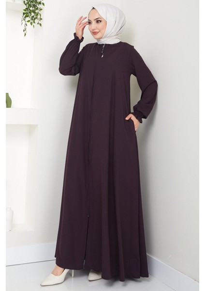 Büyük Beden Mevlana Ferace Mürdüm HM02153 fırsatları