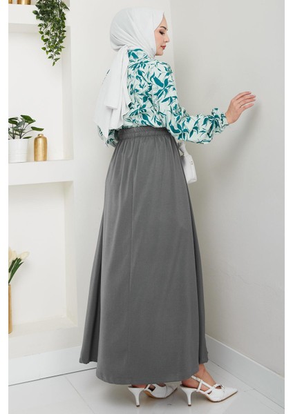 Çiçek Desenli Etekli Takım Yeşil HM2739 indirimleri