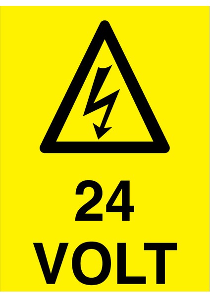 24 Volt Uyarı Tabelası - 70X100 Alüminyum Kompozit Panel - VOL23