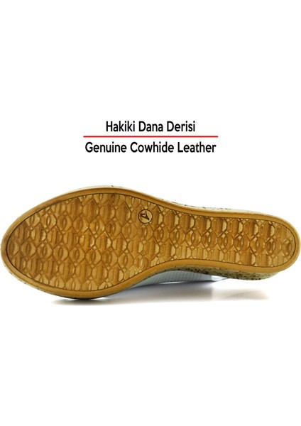 Serie Beyaz Hakiki Dana Derisi Delik Detaylı Mantar Taban Görünümlü Dolgu Topuklu Slingback Sandalet