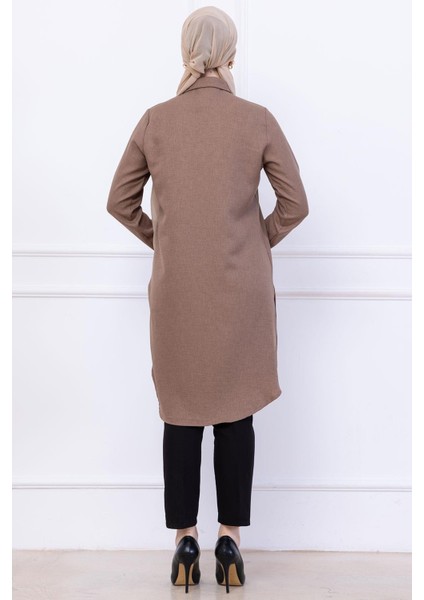 Düğme Detaylı Tunik Vizon HM2737 indirimleri