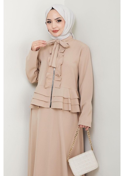 Fırfırlı Etekli Takım Bej HM2722 fiyatları