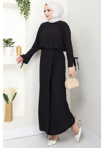 Bağcık Detaylı Etekli Takım Siyah HM2724 modelleri