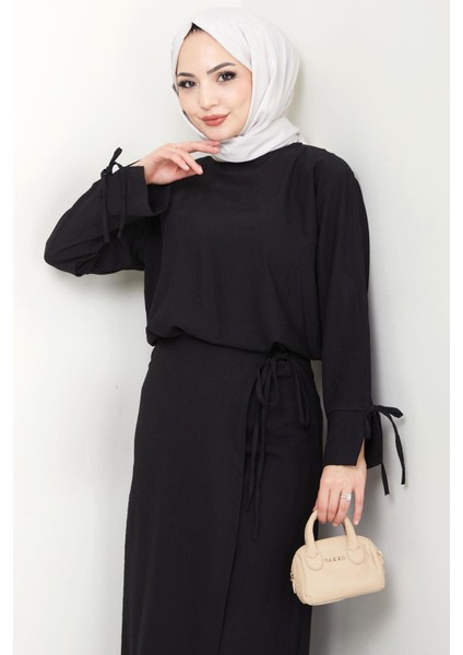 Bağcık Detaylı Etekli Takım Siyah HM2724 fırsatları
