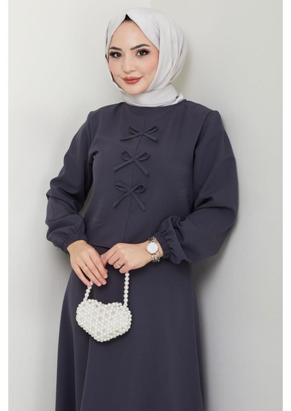 Önü Fiyonklu Etekli Ikili Takım Füme HM2705 fiyatları