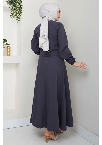 Önü Fiyonklu Etekli Ikili Takım Füme HM2705 indirimleri