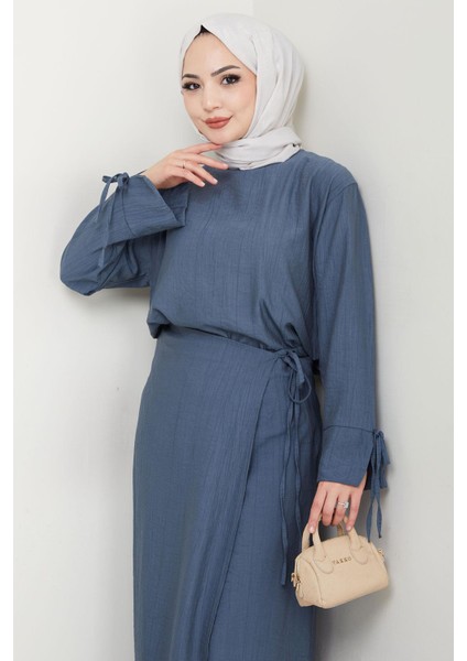 Bağcık Detaylı Etekli Takım Indigo HM2724 modelleri