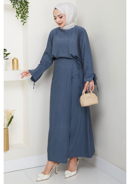 Bağcık Detaylı Etekli Takım Indigo HM2724 fırsatları