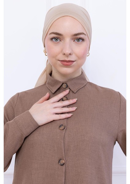 Düğme Detaylı Tunik Vizon HM2737 fırsatları