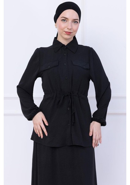 Beli Bağlamalı Etekli Ayrobin Takım Siyah HM2734 fiyatları