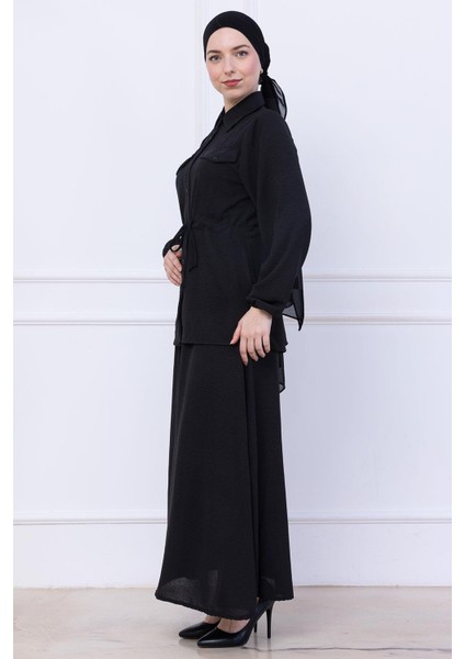 Beli Bağlamalı Etekli Ayrobin Takım Siyah HM2734 fırsatları