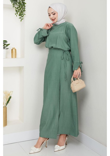 Bağcık Detaylı Etekli Takım Mint HM2724 modelleri