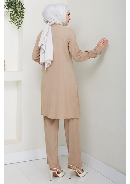 Çift Cepli Gömlekli Ikili Takım Vizon HM2685 indirimleri