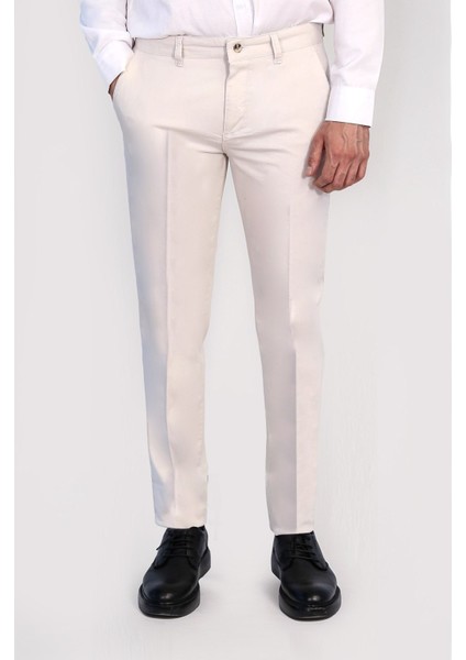 Slim Chıno Pantolon Ekru