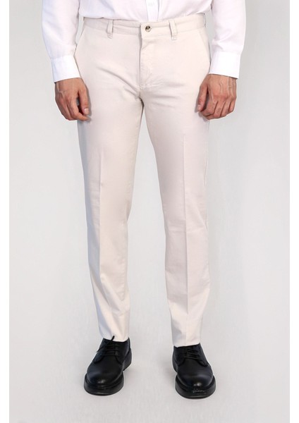 Slim Chıno Pantolon Ekru