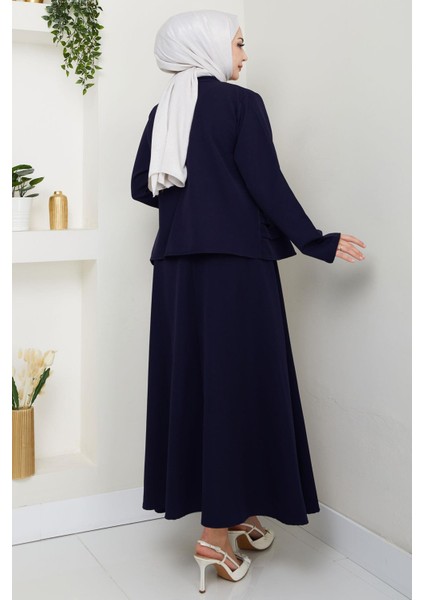 Fırfırlı Etekli Takım Lacivert HM2722 indirimleri