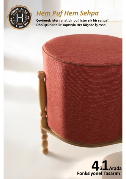 Çift Yönlü Sehpa Çevir Puf Çift Taraflı Yıkanabilir Kılıflı Puf Bench Ahşap Koltuk Sehpası Linen fırsatları