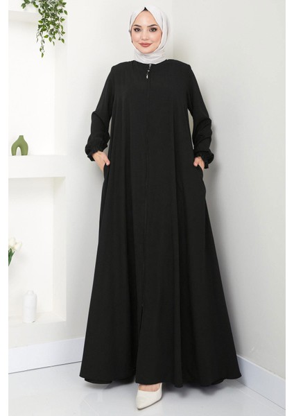 Büyük Beden Mevlana Ferace Siyah HM02153