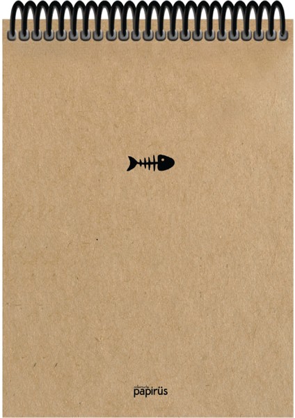 Kraft Sert Kapak Bloknot 100YP 17X24CM Çizgili