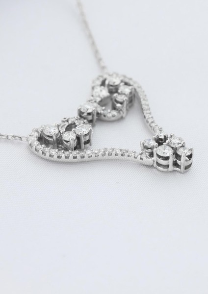 Pırlanta Kalp Tasarım Kolye modelleri