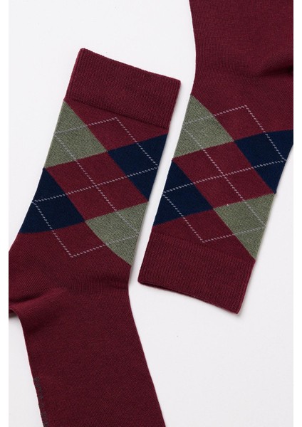 Erkek Ekose Desenli Soket Çorap Bordo fiyatları