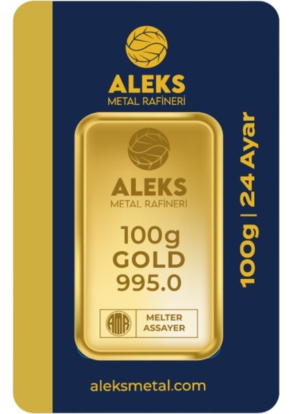 Agakulche 100 gr 995 24 Ayar Amr Külçe Altın