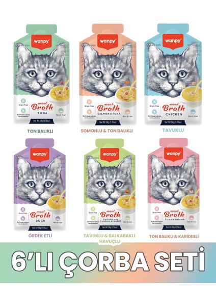 Kediler Için Çorba Seti Mix 6X50GR
