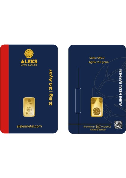 Agakulche 2,5 gr 995 24 Ayar Amr Külçe Altın