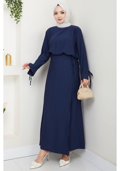 Bağcık Detaylı Etekli Takım Lacivert HM2724