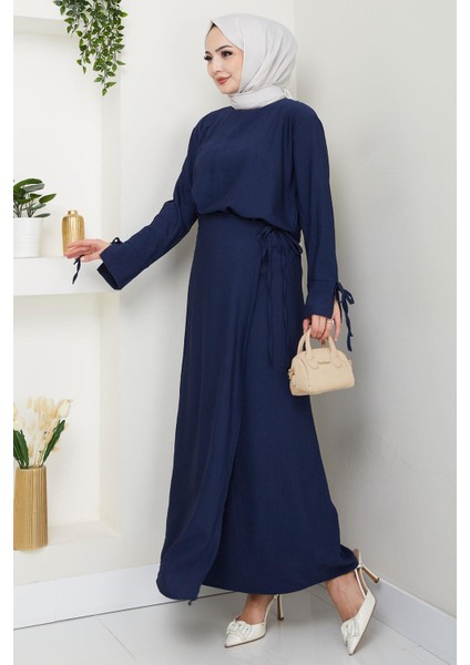Bağcık Detaylı Etekli Takım Lacivert HM2724 fiyatları