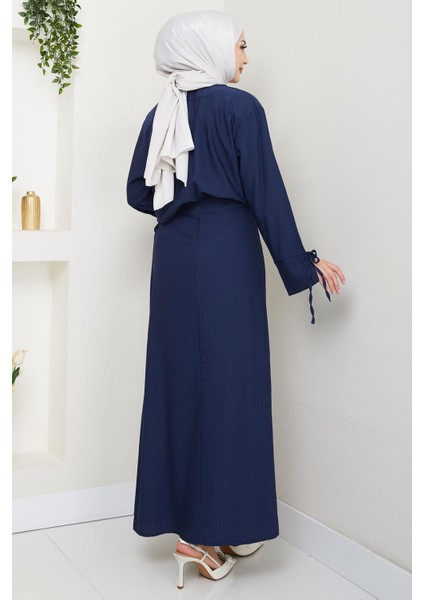Bağcık Detaylı Etekli Takım Lacivert HM2724 indirimleri