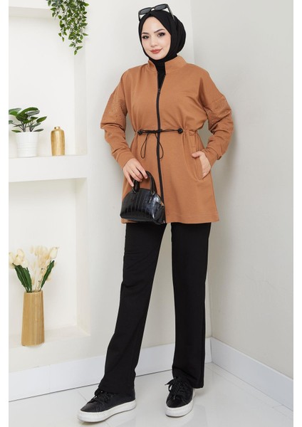 Kolu Taşlı Beli Bağcıklı Takım Camel HM2718
