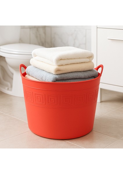 Pembe, Esnek Plastik Kova – 42 Litre, Kurban Kovası, Esneyebilen Oyuncak ve Çamaşır Sepeti modelleri