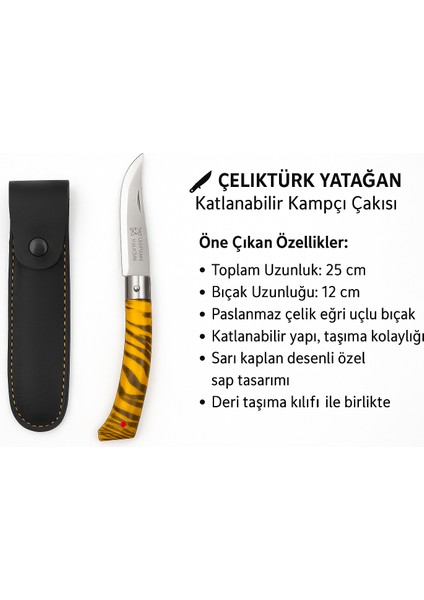 Yatağan Denizli Paslanmaz Çelik Bıçak Outdoor Çakı Katlanabilir Bıçak Kılıflı