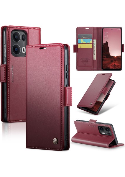 Oppo Reno 13 Pro Hafif Rfıd Engelleme Manyetik Kapatma Deri Kapaklı Kılıf 3 Kart Yuvası (Yurt Dışından)