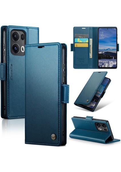 Oppo Reno 13 Pro Hafif Rfıd Engelleme Manyetik Kapatma Deri Kapaklı Kılıf 3 Kart Yuvası (Yurt Dışından)