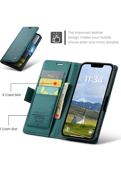 Oppo Reno 13 Pro Hafif Rfıd Engelleme Manyetik Kapatma Deri Kapaklı Kılıf 3 Kart Yuvası (Yurt Dışından) fırsatları