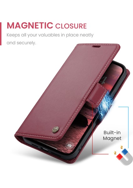Samsung Galaxy Z Fold 5 Hafif Rfıd Engelleme Manyetik Kapatma Deri Kapaklı Kılıf 3 Kart Yuvası (Yurt Dışından) modelleri