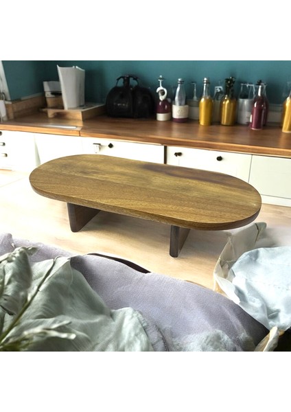 Akasya Ayaklı Oval Küçük Servis - 28433