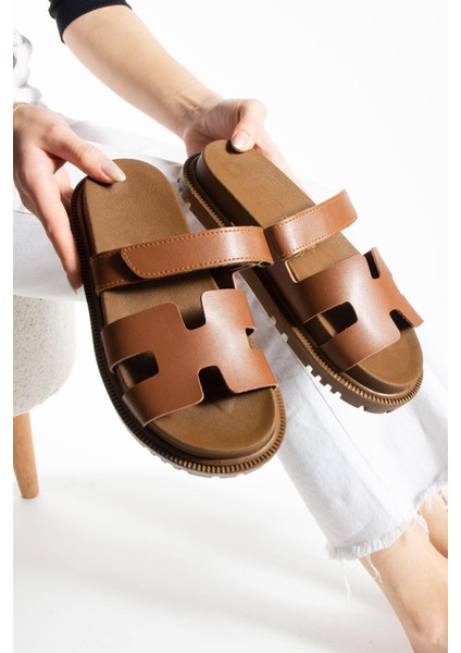 Taba Cırtlı Kadın Terlik Anatomik Rahat Taban Pu Deri Tasarım indirimleri