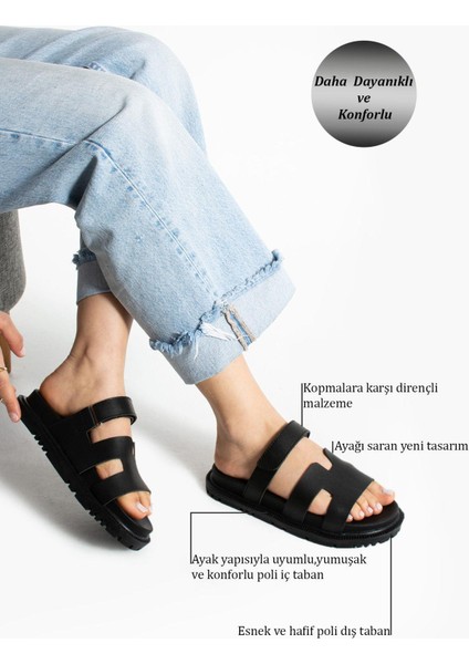 Kadın Cırtlı Anatomik Terlik Dayanıklı Pu Deri Malzeme ile Rahat Kullanım fiyatları