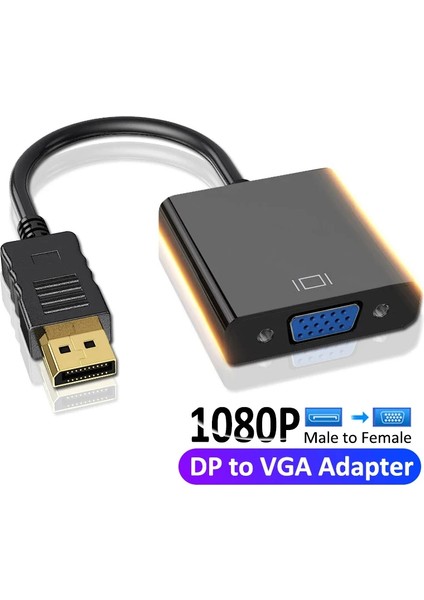 Displayport Dp VGA Adaptör Kablosu Ekran Bağlantı Noktası Projektör Dtv Tv Hdvd Dizüstü Dp Erkek VGA Dişi Dönüştürücü Adaptör Kablosu