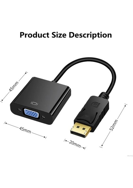Displayport Dp VGA Adaptör Kablosu Ekran Bağlantı Noktası Projektör Dtv Tv Hdvd Dizüstü Dp Erkek VGA Dişi Dönüştürücü Adaptör Kablosu fiyatları