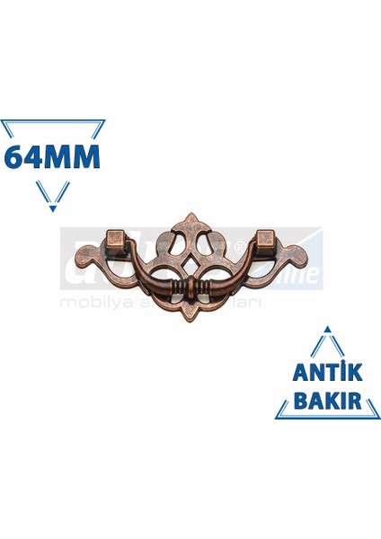 Özlem Kulp 4'lü 64mm Antik Bakır
