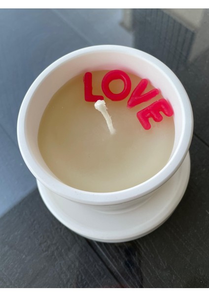 Love Yazılı Kapaklı El Yapımı Beton Mum – Aromasız Dekoratif Hediye Mum fiyatları