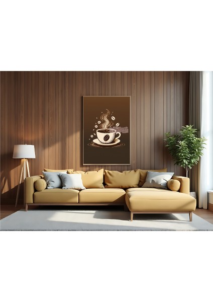 Metal Çerçeveli Gerçek Camlı Tablo - Dijital Baskı - Kahve fırsatları