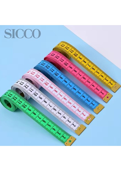 Sicco - Mezura Kutulu 1,5 Metre Çift Yönlü Çok Amaçlı Mezura, Terzi Dikiş (1 Adet) PEMBE