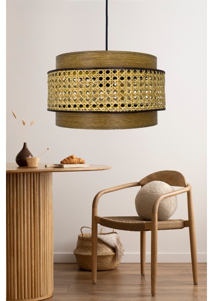 Rattan Hasır Dopia Avize
