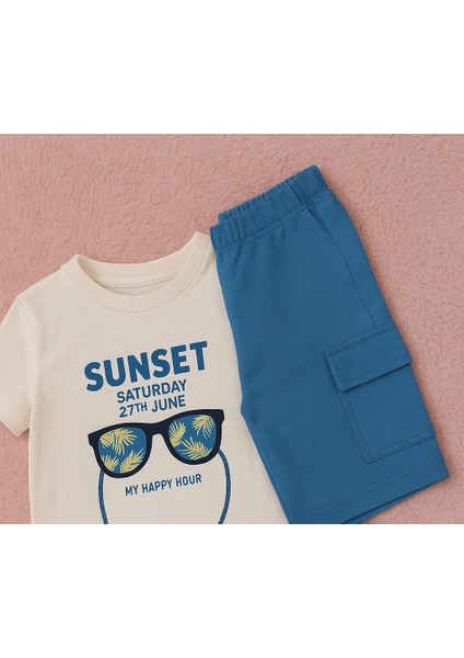 Erkek Çocuk Erkek Bebek Pamuklu Baskılı Şortlu Takım fiyatları